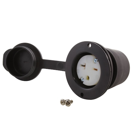 Ac Works Straight Blade Receptacle, 6-20R, 20 A, 250V AC, 2 Pole, 3 Wire, Flush Mount, Grounded ASOU620R-WC